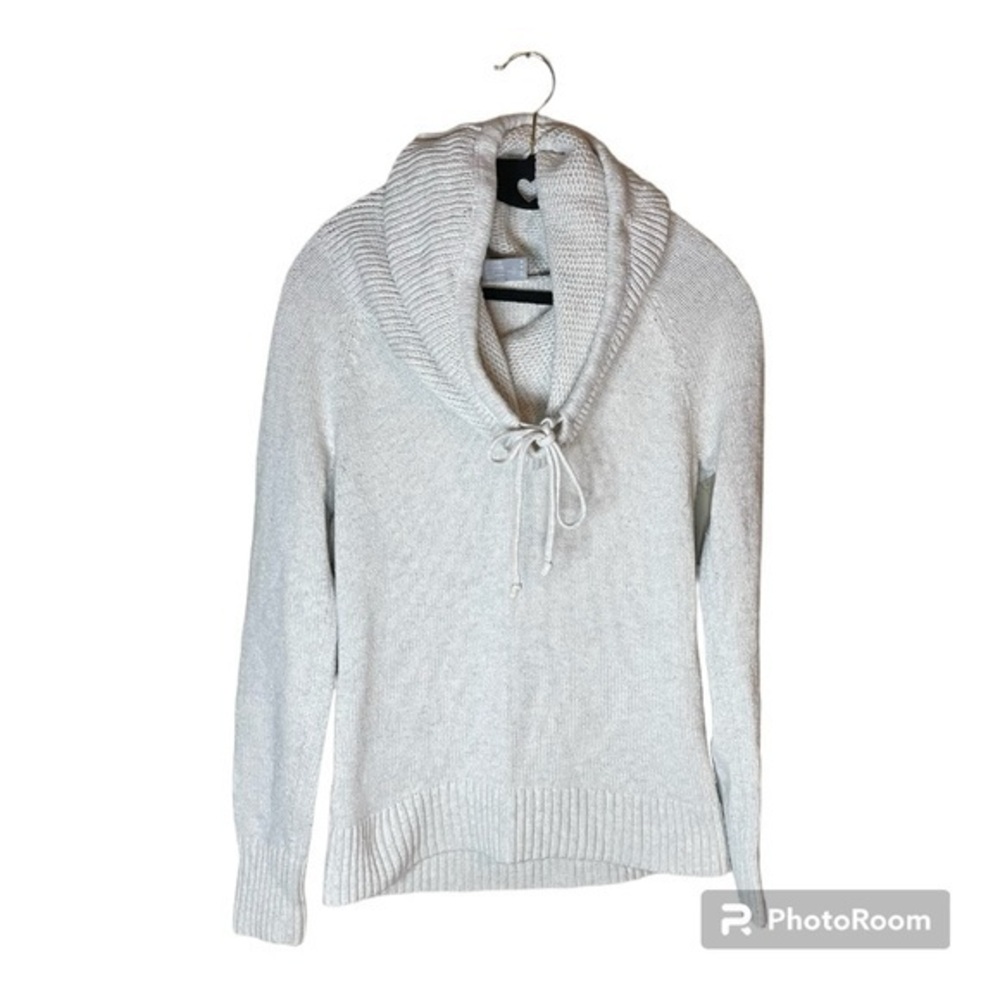 Columbia Beige Cowl Neck Sweater with a Bow‎ Size Medium